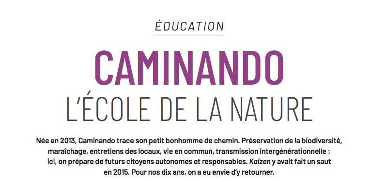 Article sur Caminando dans Kaizen n°60