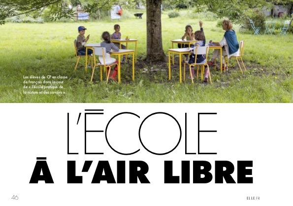 L’école à l’air libre – Magazine Elle du 29 mai 2020