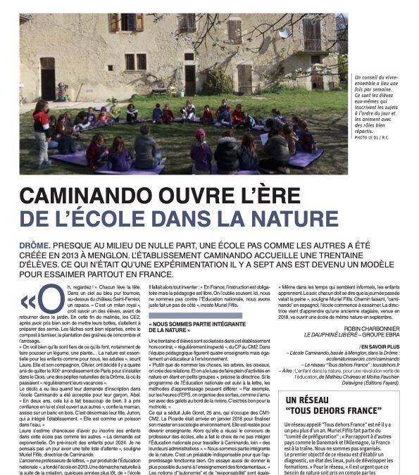 Article Caminando Dauphiné Libéré 2021-04-28